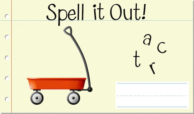 Free vector spell english word cart