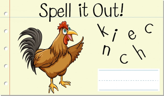 Spell English word chicken