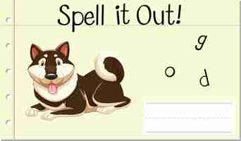 Free vector spell english word dog