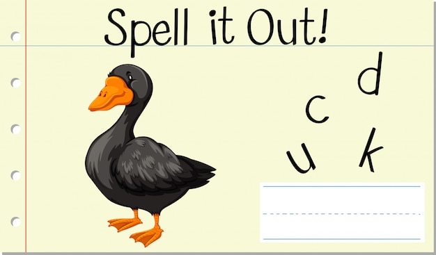 Spell english word duck