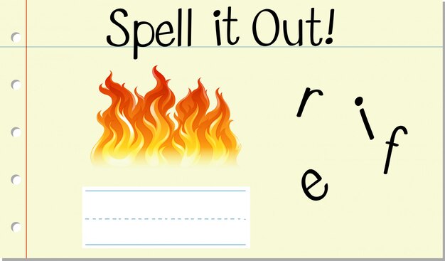 Spell english word fire