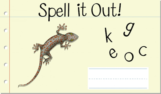 Spell english word gecko