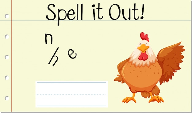 Spell english word hen