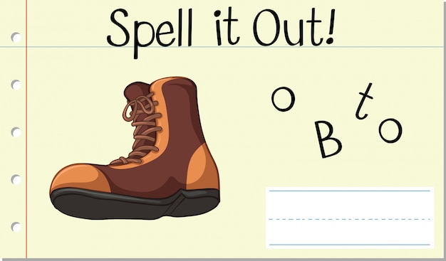 Free vector spell it out boot