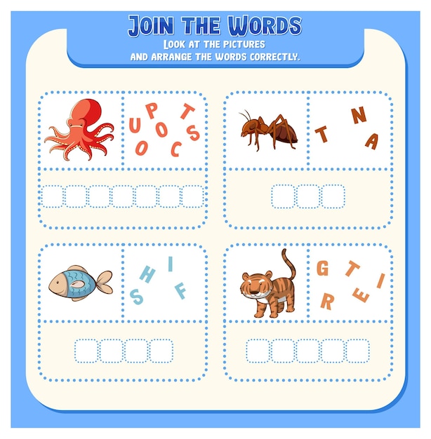 Spelling word game template