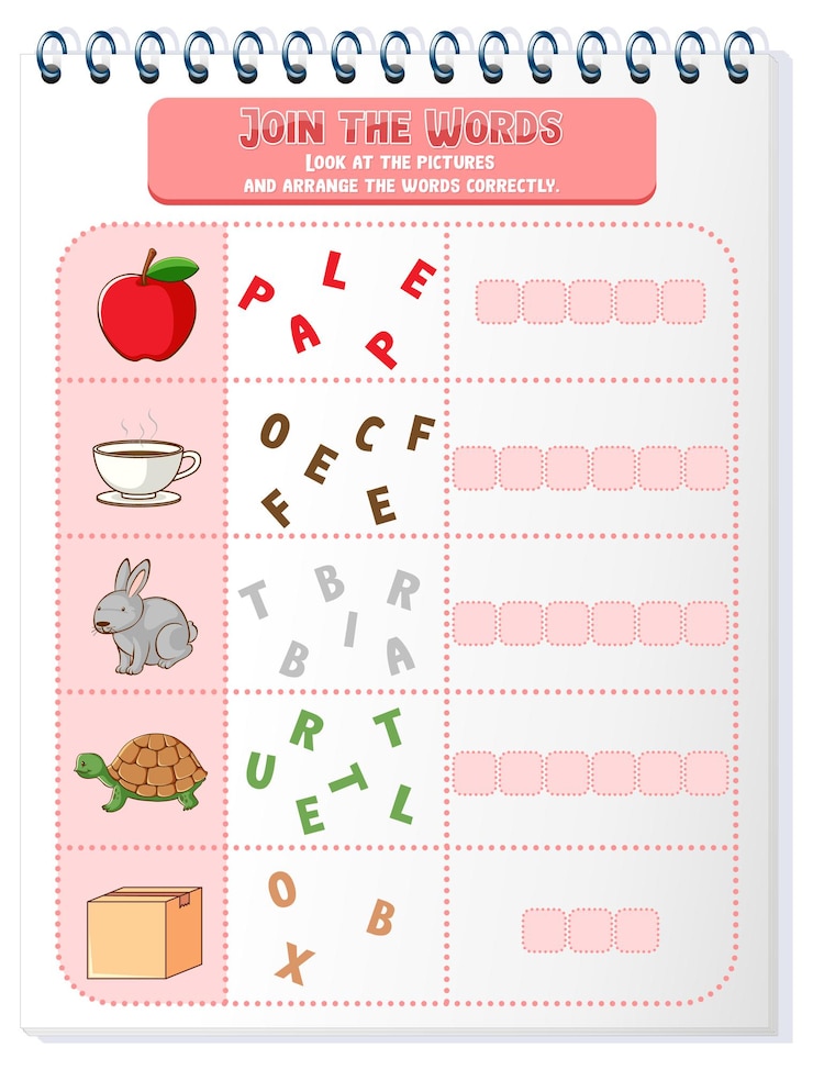 Free Vector spelling word game worksheet template