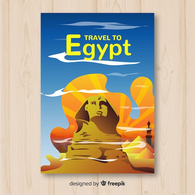 Free vector sphynx travel poster