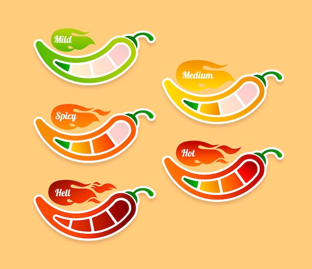 Free vector spice level label collection