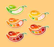 Free vector spice level label collection