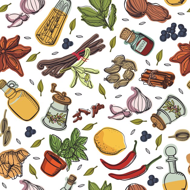 Spices kitchen pattern