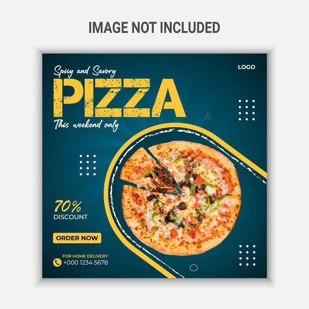 Spicy and savory pizza social media post template