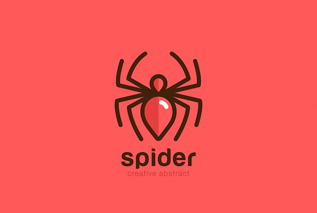 Free vector spider logo linear vector icon.