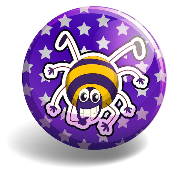 Free vector spider smiling on round badge