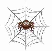 Free vector spider on spider web