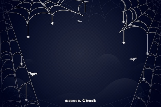 Free vector spider web halloween background flat design