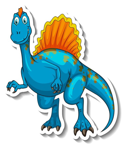 Spinosaurus dinosaur cartoon character sticker