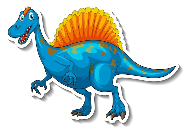 Spinosaurus dinosaur cartoon character sticker