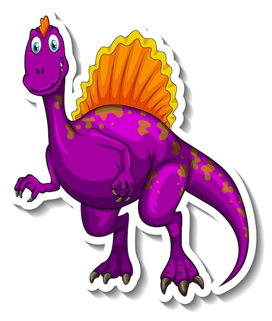 Free vector spinosaurus dinosaur cartoon character sticker