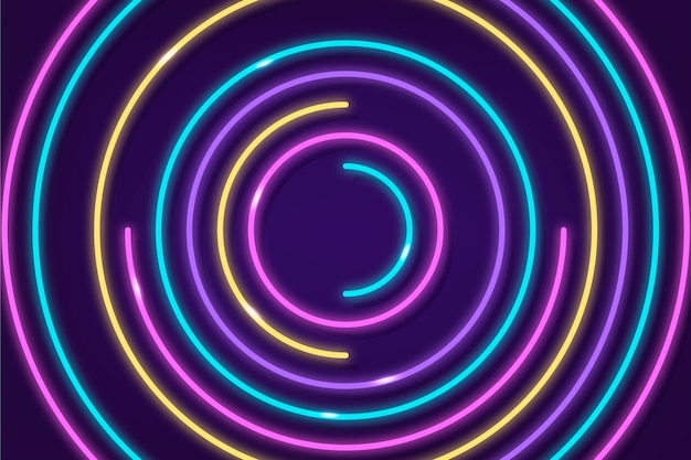 Spiral abstract neon lights background