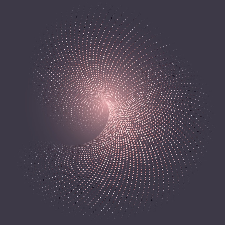 Free Vector spiral background with halftone dots