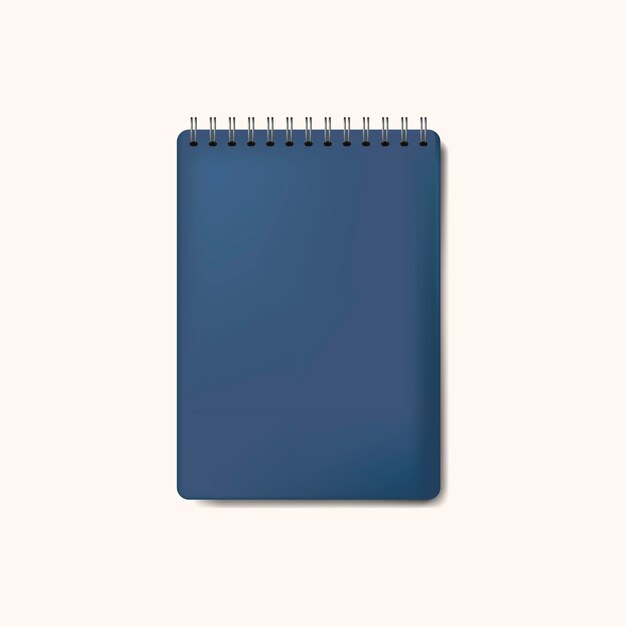 Спиральный синий ноутбук макет изолированный вектор