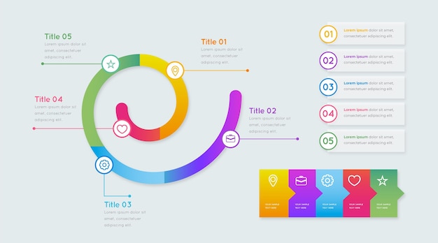 Vettore gratuito concetto di infografica a spirale