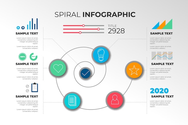 Free vector spiral infographic template