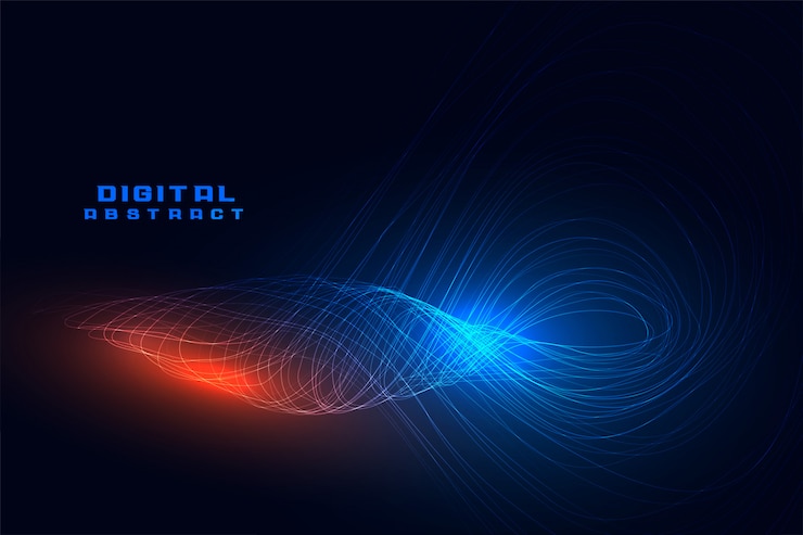 Free Vector spiral line wave motion digital technology