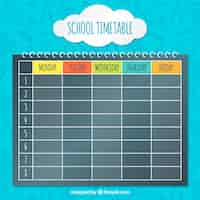 Free vector spiral notebook with school timetable