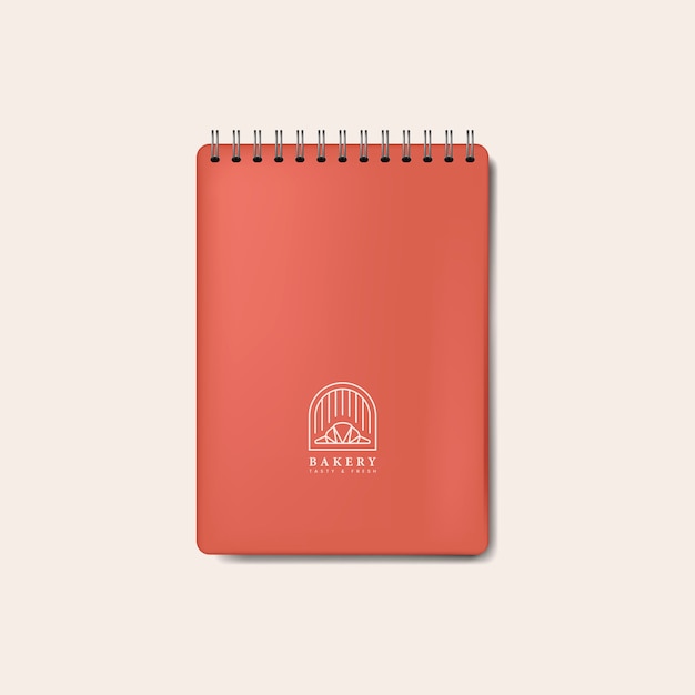 Spiral red notebook mockup 