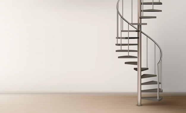 빈 홈 인테리어 디자인의 나선형 계단