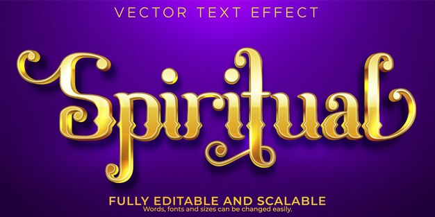 Spiritual golden text effect, editable metallic and shiny text style