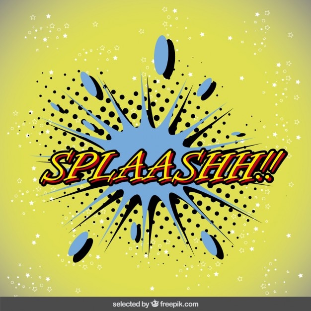 Free vector splaashh speech bubble in pop art style