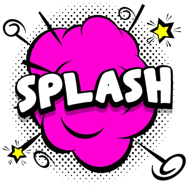 Splash comic modello luminoso con fumetti su cornici colorate