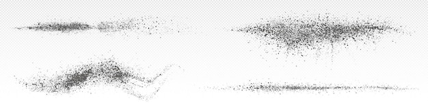 Free vector splashes of ash powder black dust splatter