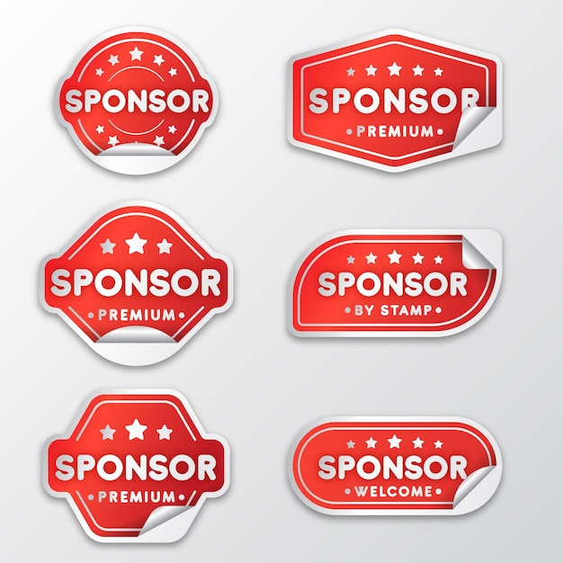 Free vector sponsor stickers collection