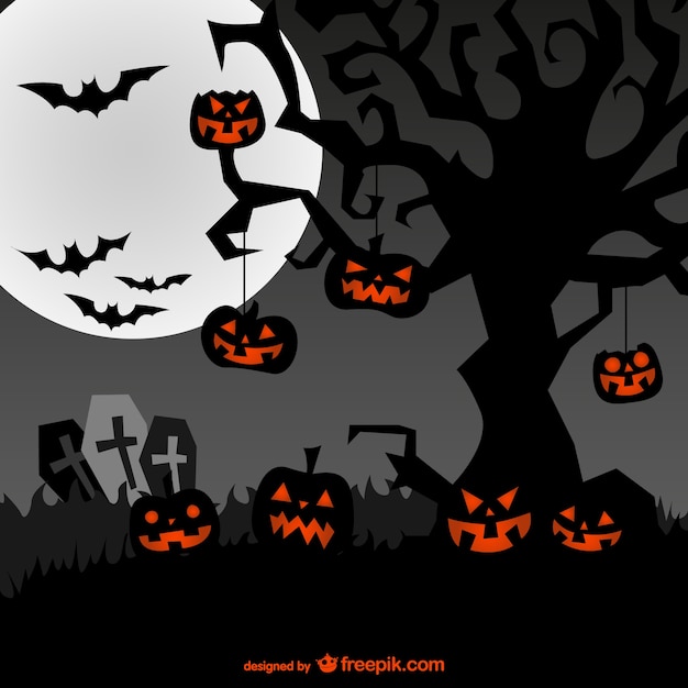 Free vector spooky background for halloween