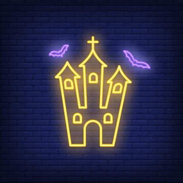 Spooky church neon sign