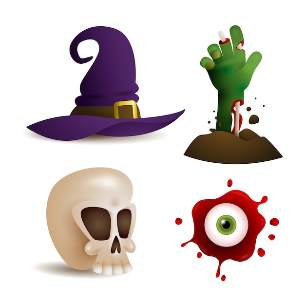 Free vector spooky design elements for game