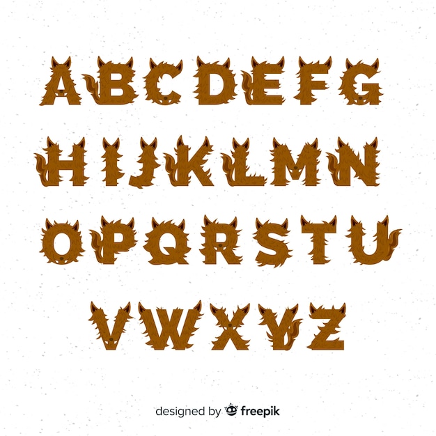 Free vector spooky halloween alphabet set