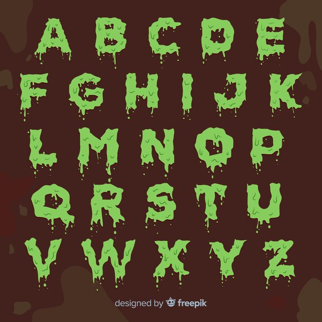 Spooky halloween alphabet set