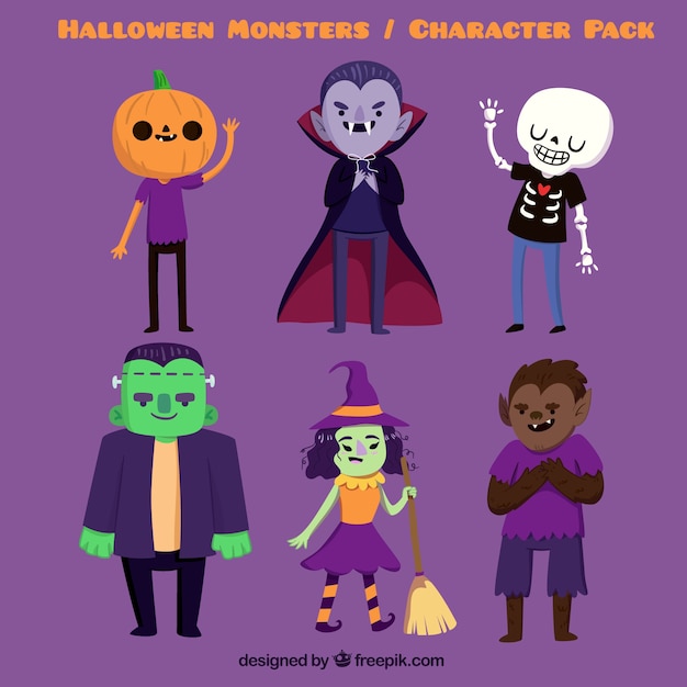 Spooky halloween characters