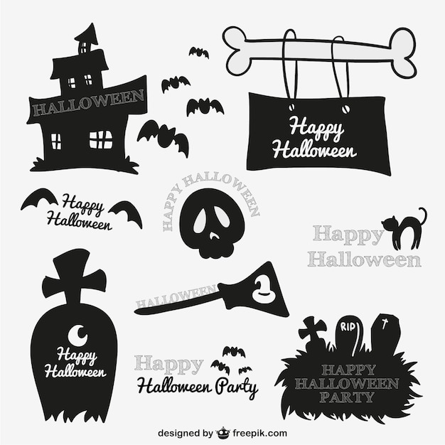 Spooky halloween stickers