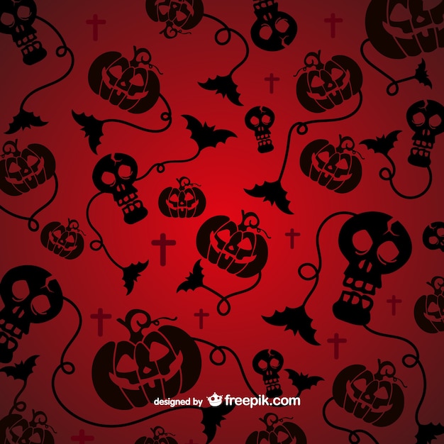 Spooky pattern for Halloween with black silhouettes