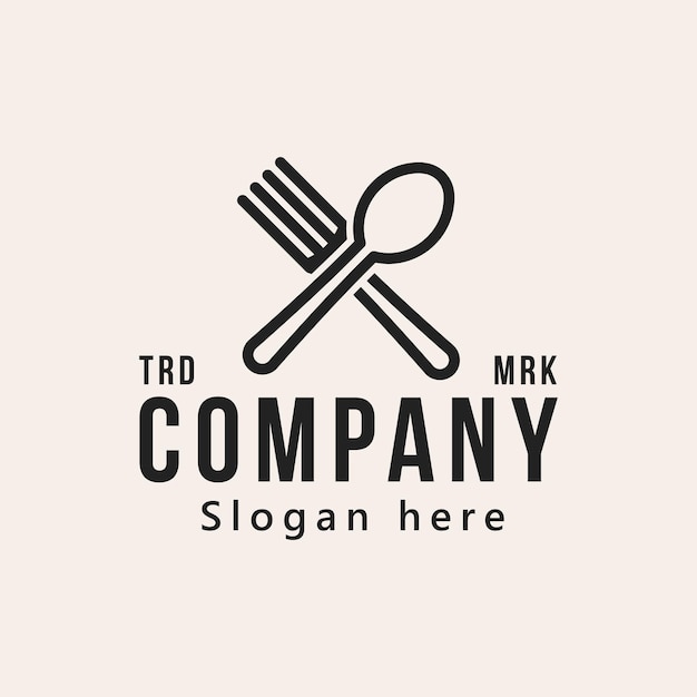 Spoon Fork Restaurant Dinner Dish Menu logo Design Illustration