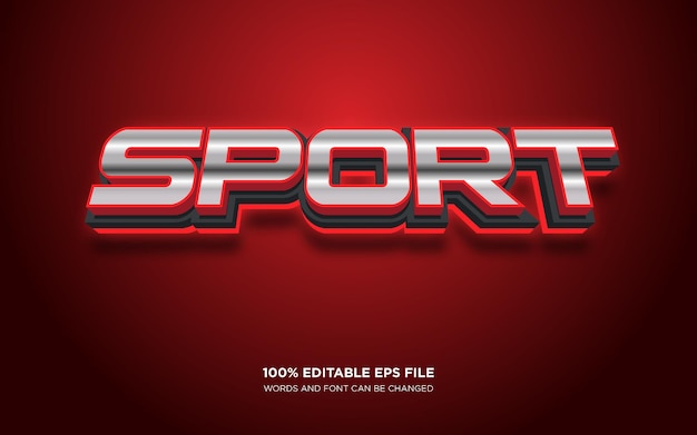 Sport 3d editable text style effect