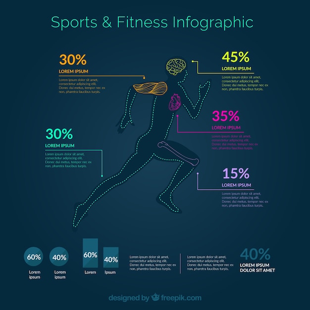 無料ベクター スポーツ、フィットネスinfography