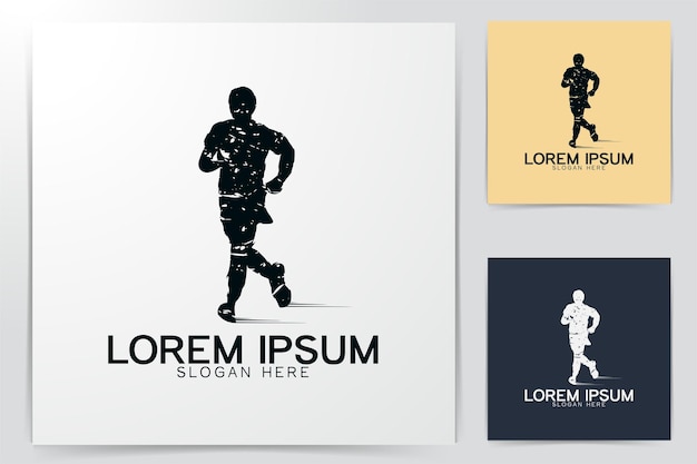 Sport. athlete running. marathon logo Ideas. Inspiration logo design. Template Vector Illustration. Isolated On White Background