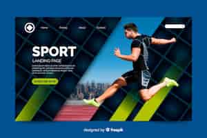Free vector sport atletism landing page