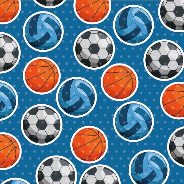 Free vector sport balls pattern